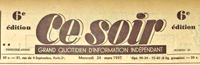 quotidien Ce Soir 1937